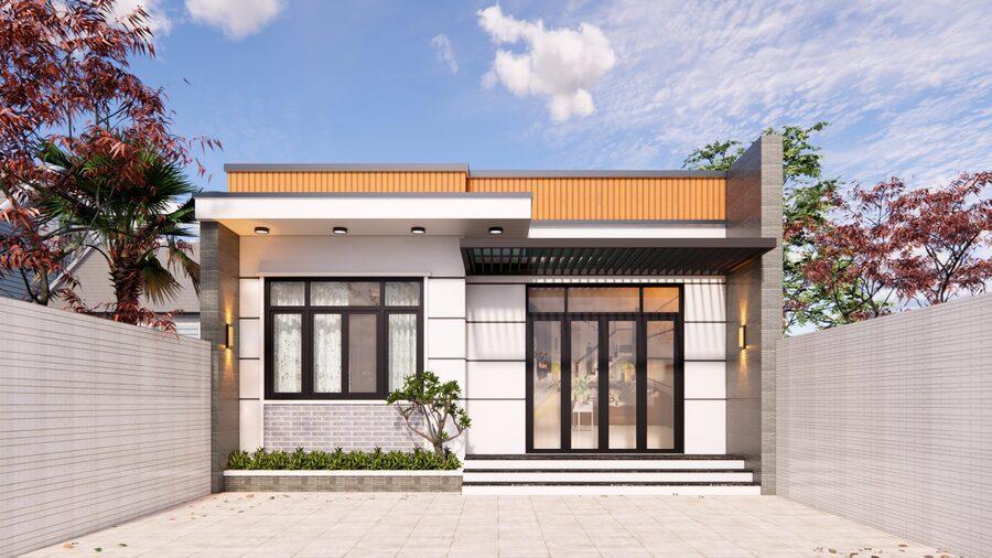 Nhà cấp 4 80m2 phong cách hiện đại với mái bằng đơn giản, tinh tế (Nguồn: Internet)