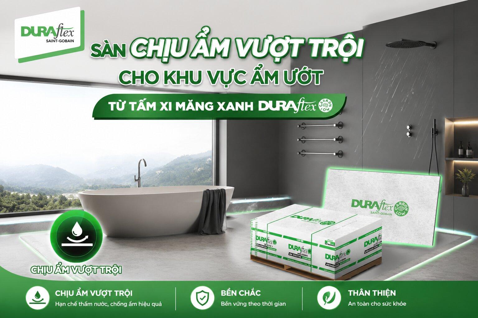 sàn chịu ẩm vượt trội cho khu vực ẩm ướt
