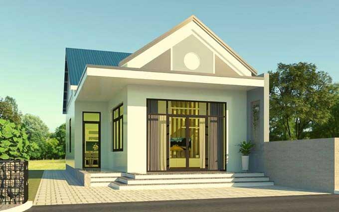 Mẫu nhà cấp 4 mái Thái hiện đại sở hữu mặt tiền tinh tế và thông thoáng