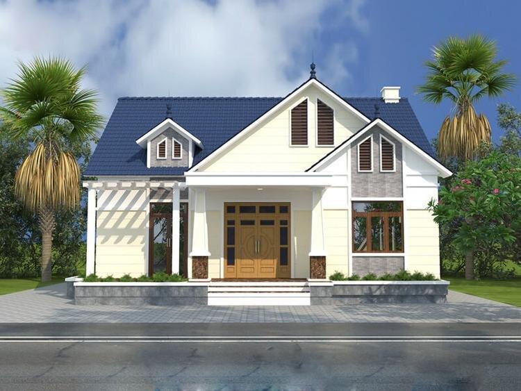 Kiến trúc nhà cấp 4 mái Thái mang phong cách châu Âu trẻ trung và ngập tràn ánh sáng tự nhiên (Nguồn: Internet)