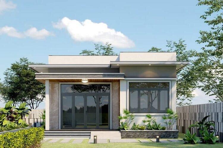 Kiến trúc nhà cấp 4 100m2 mái bằng tối giản giúp tối ưu diện tích và chi phí xây dựng hiệu quả (Nguồn: Internet)