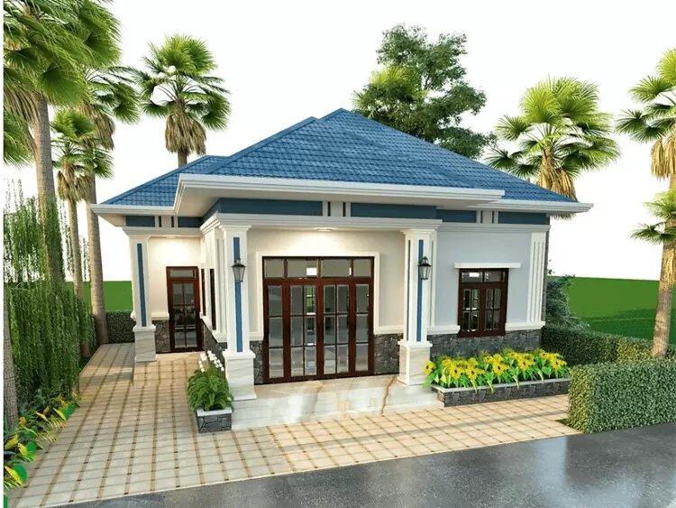 Mẫu nhà cấp 4 với mái tôn đẹp và đầy đủ tiện nghi (Nguồn: Internet)