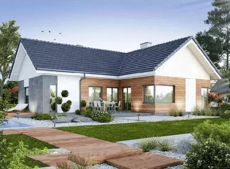 Mẫu nhà cấp 4 100m2 chữ L đẹp, tiết kiệm chi phí thi công (Nguồn: Internet)