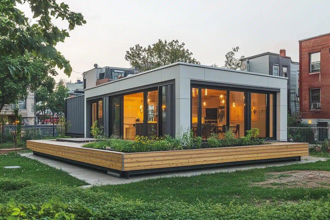 Mẫu nhà container tiện nghi có khoảng hiên trước rộng rãi để thư giãn (Nguồn: Internet)