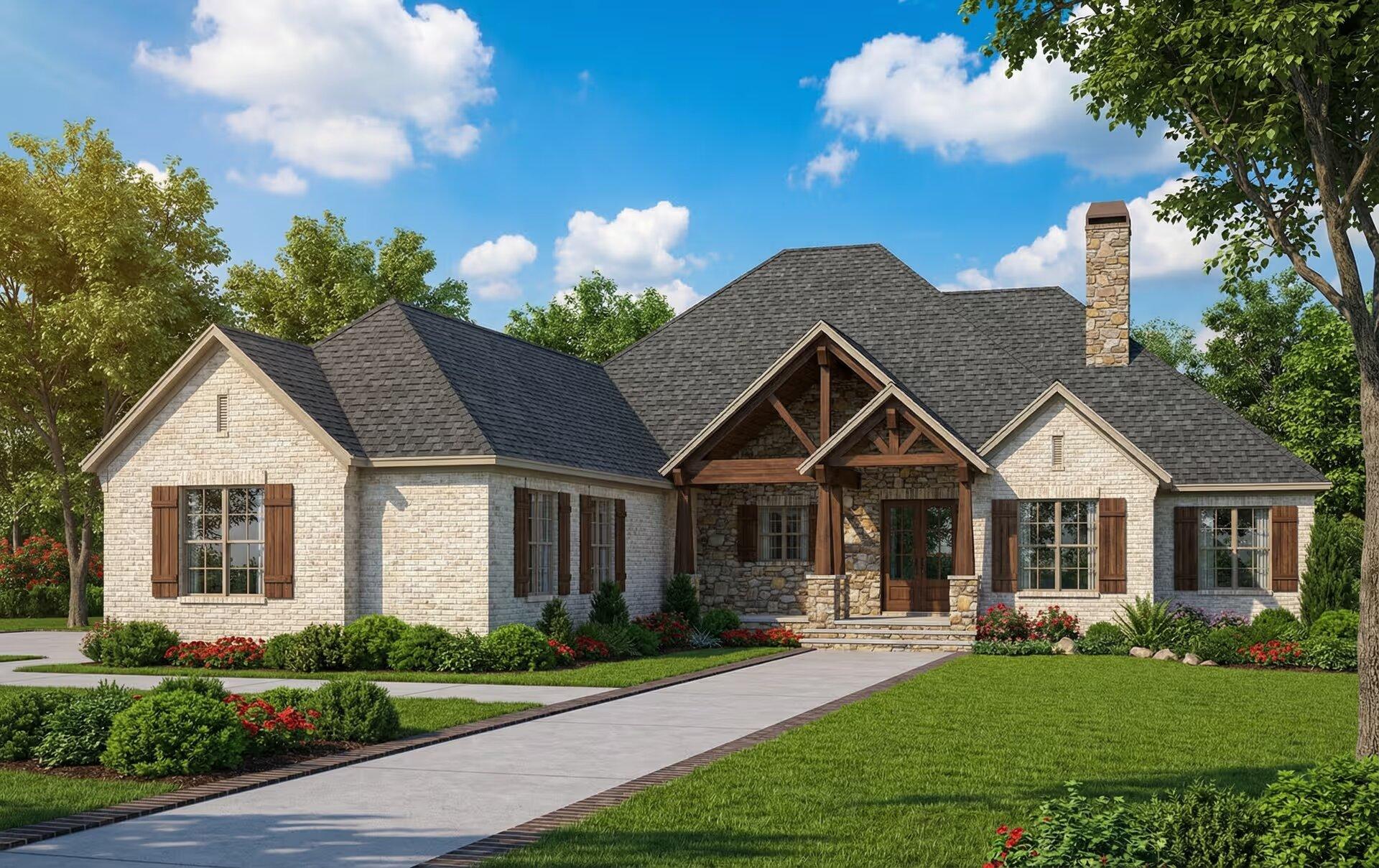 Sự cuốn hút từ các mảng tường đá và xà gỗ của ngôi nhà phong cách Rustic (Nguồn: Internet)