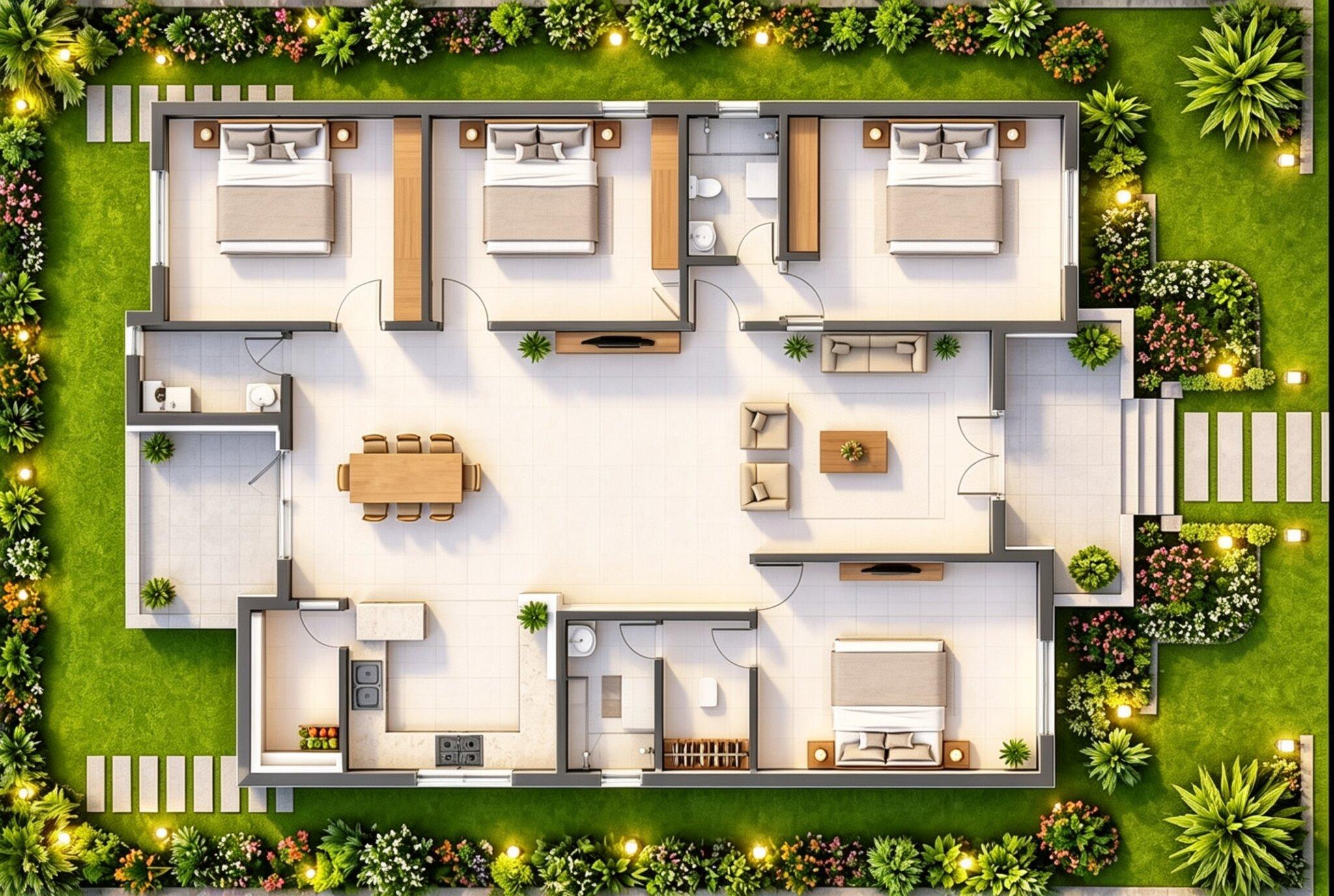 Dự tính chi phí cho ngôi nhà 120m2 với 4 phòng ngủ