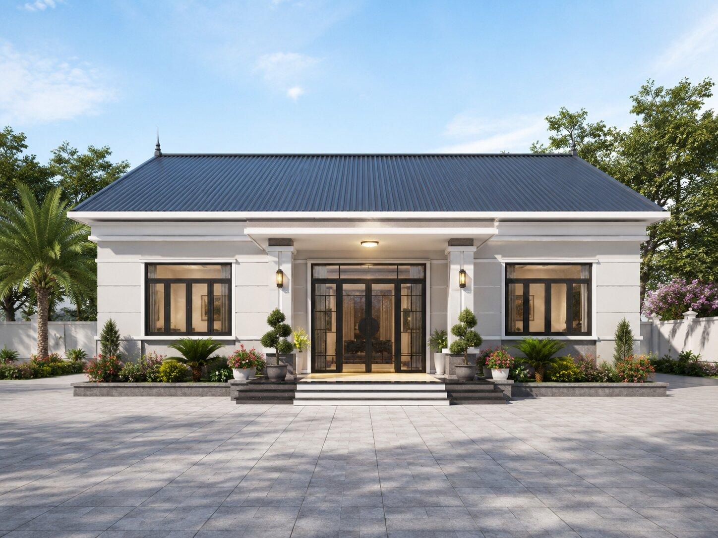 Gợi ý mẫu nhà cấp 4 7x9m có thể bố trí 2 phòng ngủ với 200 triệu