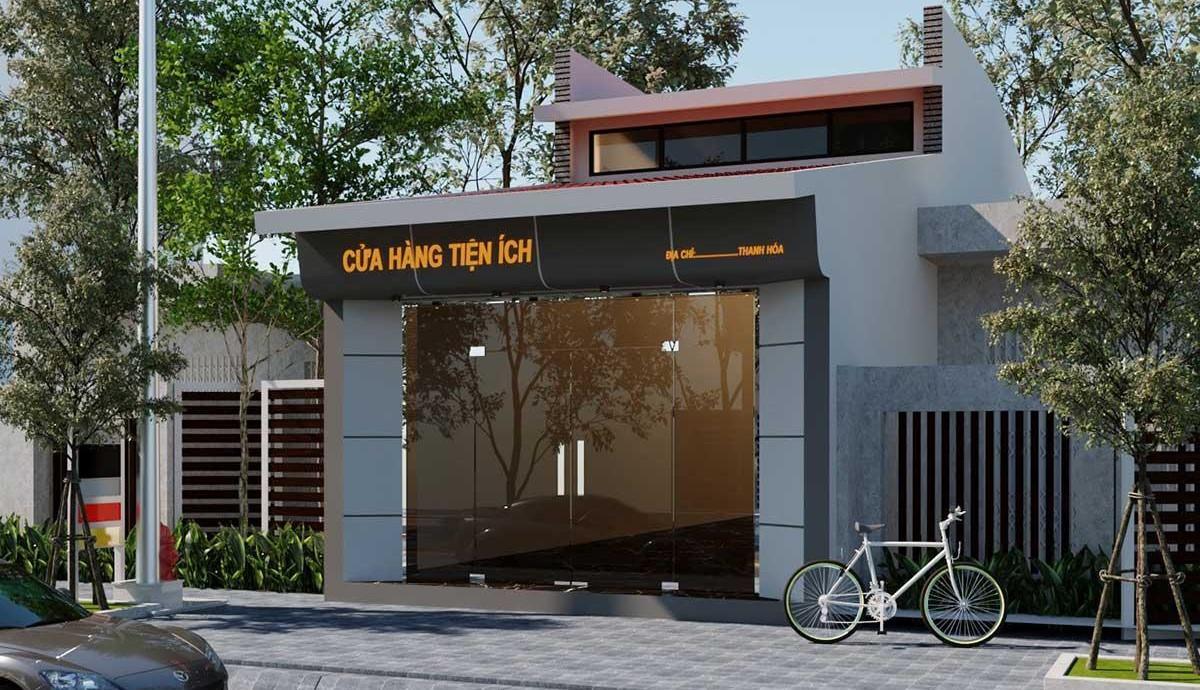 Mẫu thiết kế nhà ở cấp 4 kết hợp cửa hàng tiện ích (Nguồn: Internet)