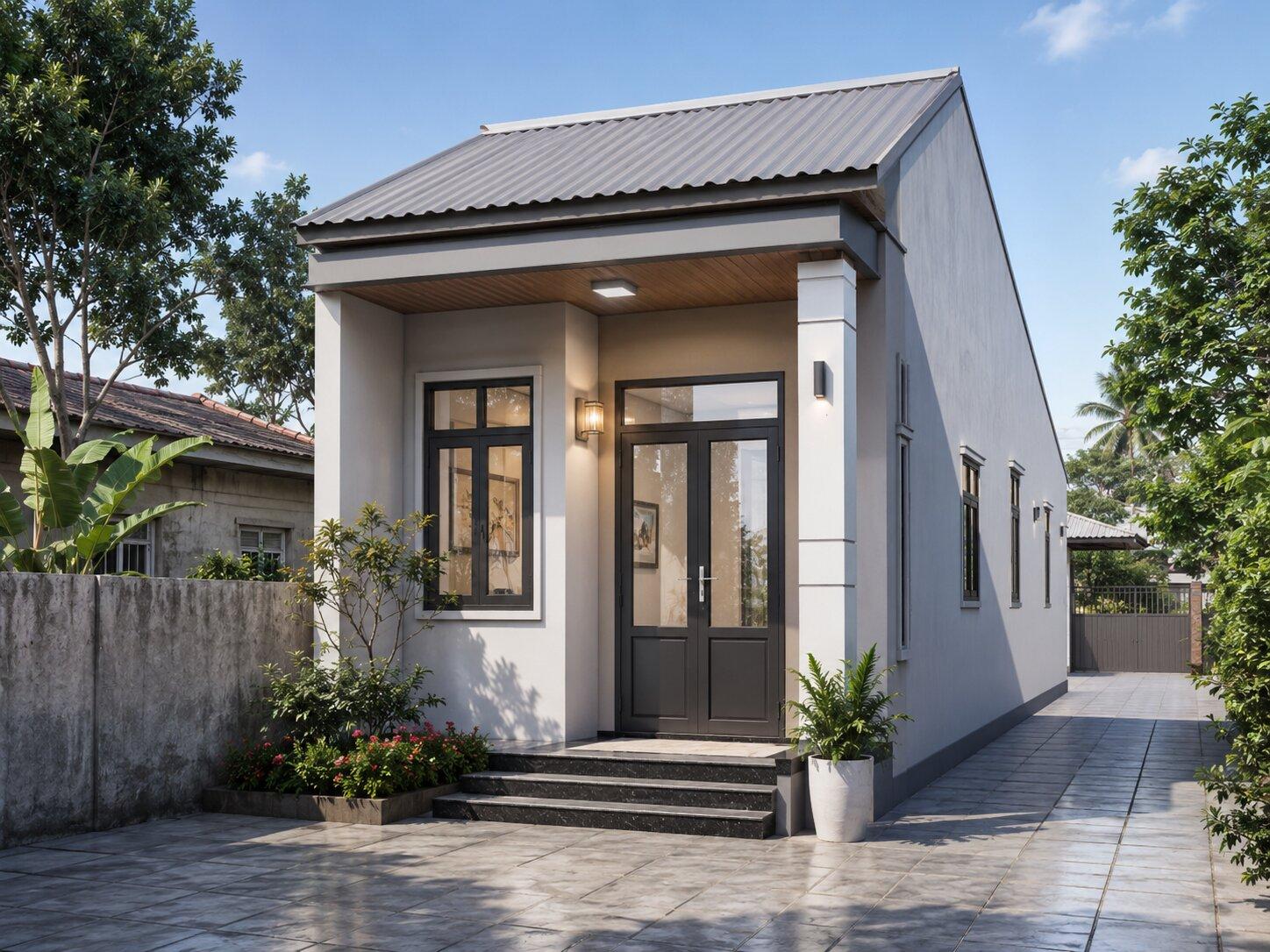 Mẫu nhà ống cấp 4 40m2 mái tôn sẽ là lựa chọn tối ưu chi phí nhất nếu gia chủ muốn xây 3 phòng ngủ với 200 triệu
