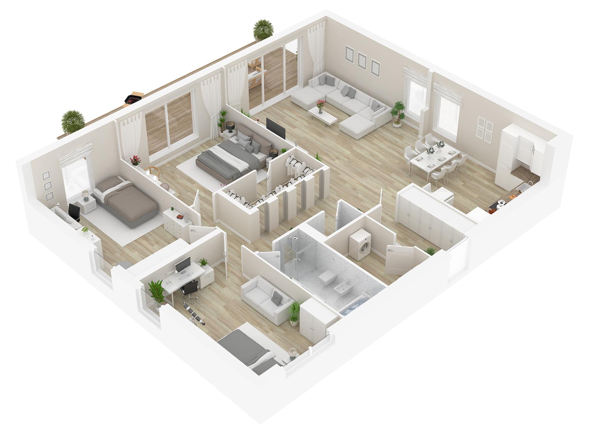 Bản vẽ nhà 70m2 tối ưu di chuyển trong không gian nhỏ (Nguồn: Internet)
