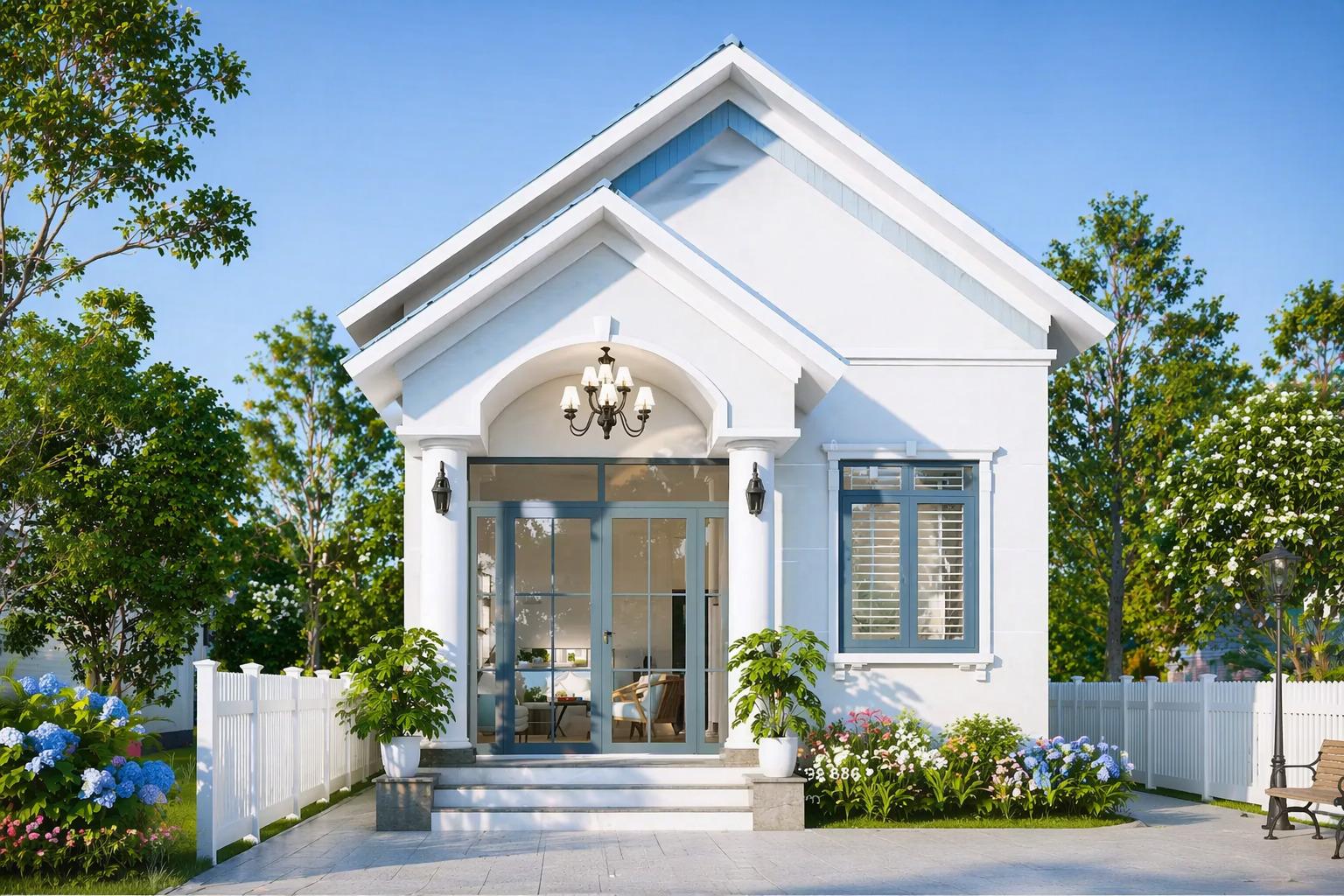 Mẫu nhà cấp 4 8x12m mái Thái được ưa chuộng nhờ thiết kế sang trọng