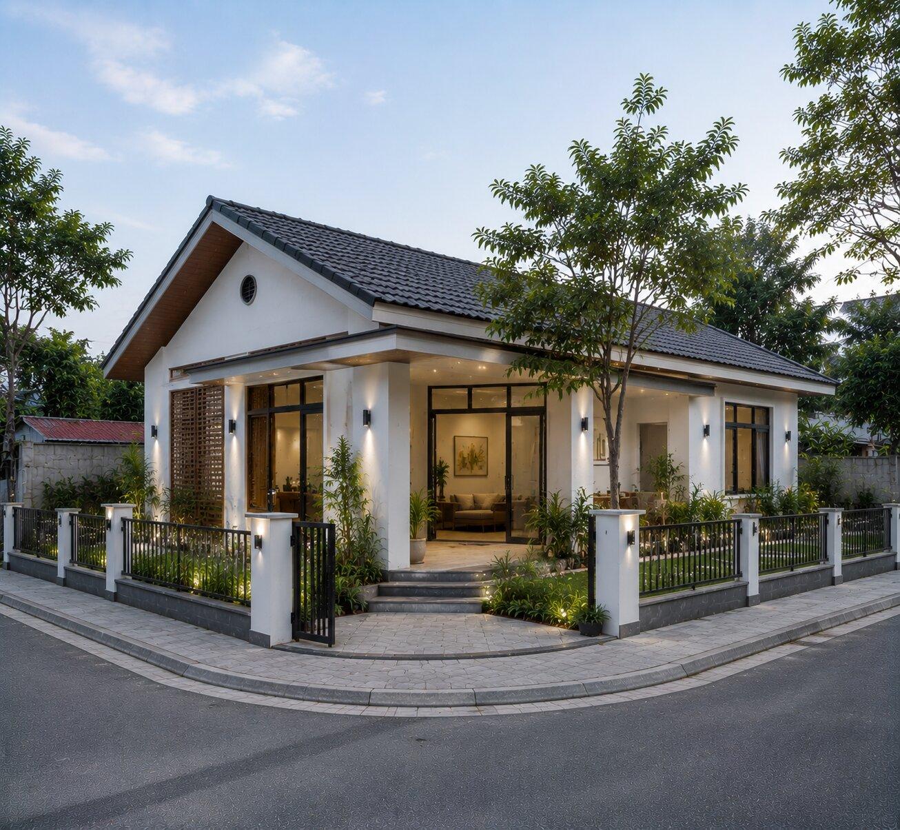 Căn nhà cấp 4 hai mặt tiền mang đậm phong cách Nhật Bản với sự kết hợp hài hòa giữa kiến trúc tối giản và tiểu cảnh sân vườn tinh tế