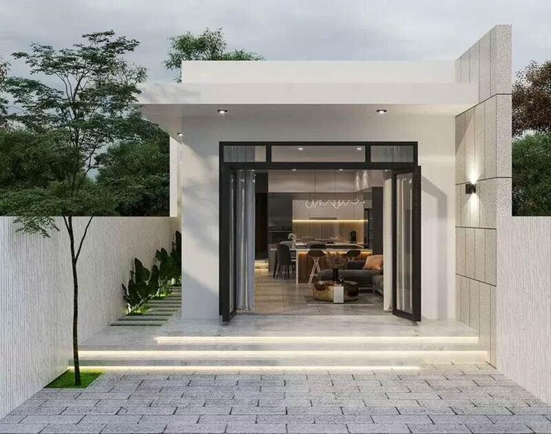 Nhà cấp 4 nông thôn 2 phòng ngủ dưới 50m2 đẹp, đầy đủ công năng (Nguồn: Internet)