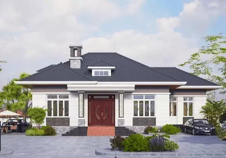 Mẫu thiết kế nhà cấp 4 trên 100m2 mái bằng độc đáo, đa phong cách (Nguồn: Internet)