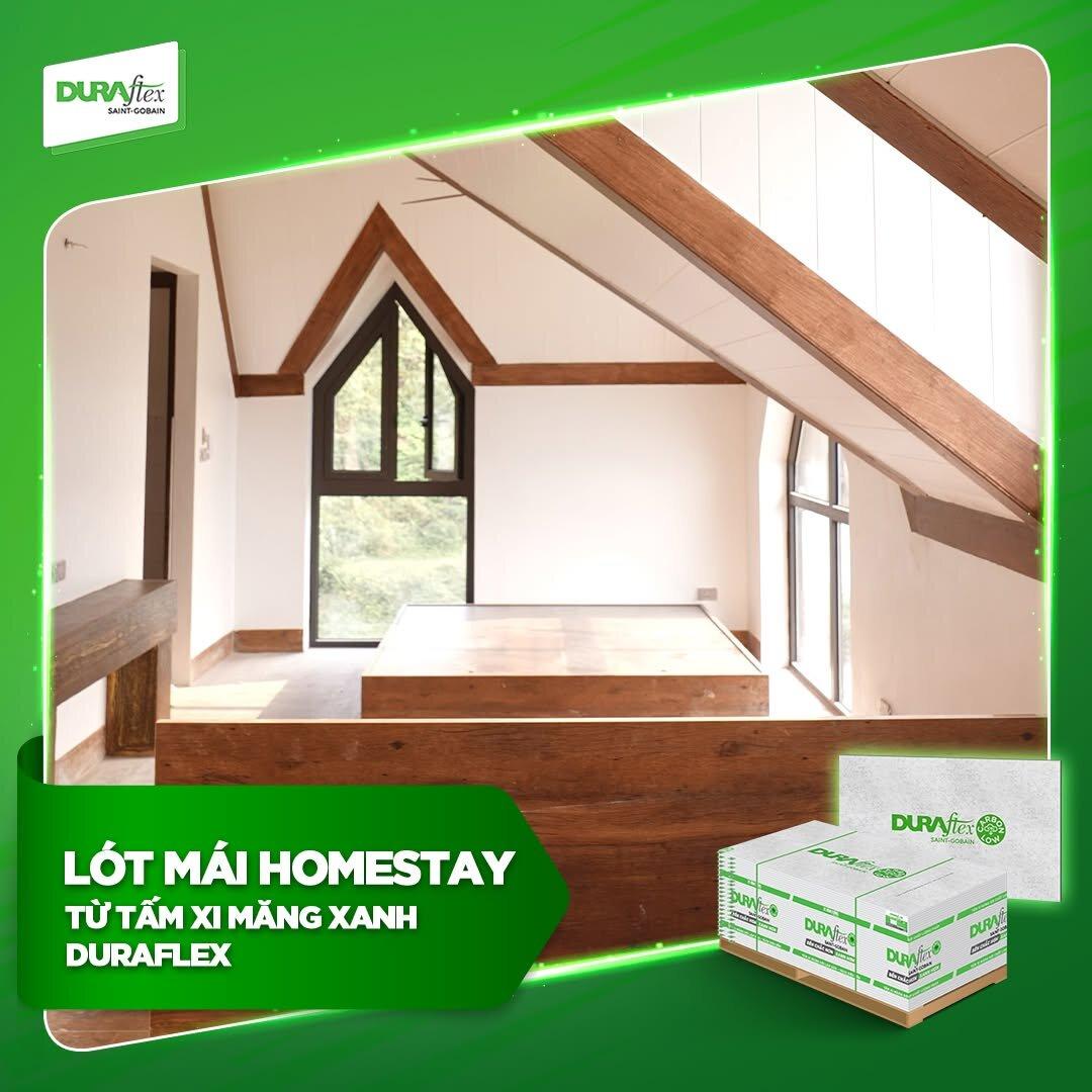 Tấm xi măng DURAflex thi công nhanh, vừa lót mái chống nóng vừa làm sàn vững chắc, chịu tải được cả trăm ký, chi phí hợp lý