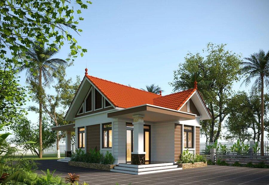 Nhà cấp 4 2 phòng ngủ 60m2 có sân vườn thoáng mát (Nguồn: Internet)