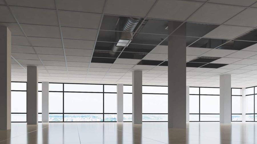 Thi công trần giả bằng tấm xi măng DURAflex giúp che đi hệ dầm nổi, hóa giải lo âu phong thủy và tăng tính thẩm mỹ (Nguồn: Internet)