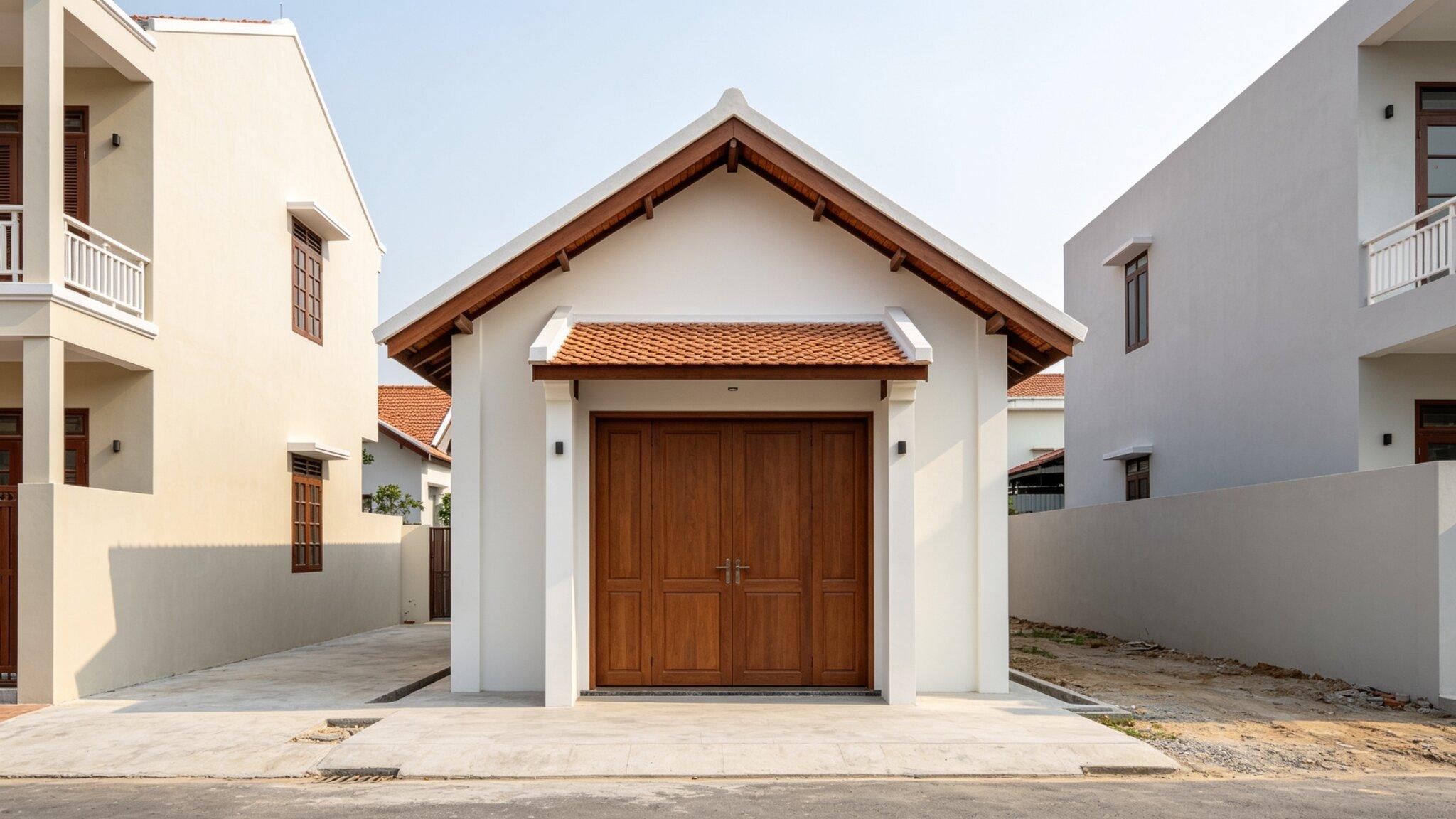 Mặt tiền nhà cấp 4 gác lửng 6x20m mái Thái sang trọng