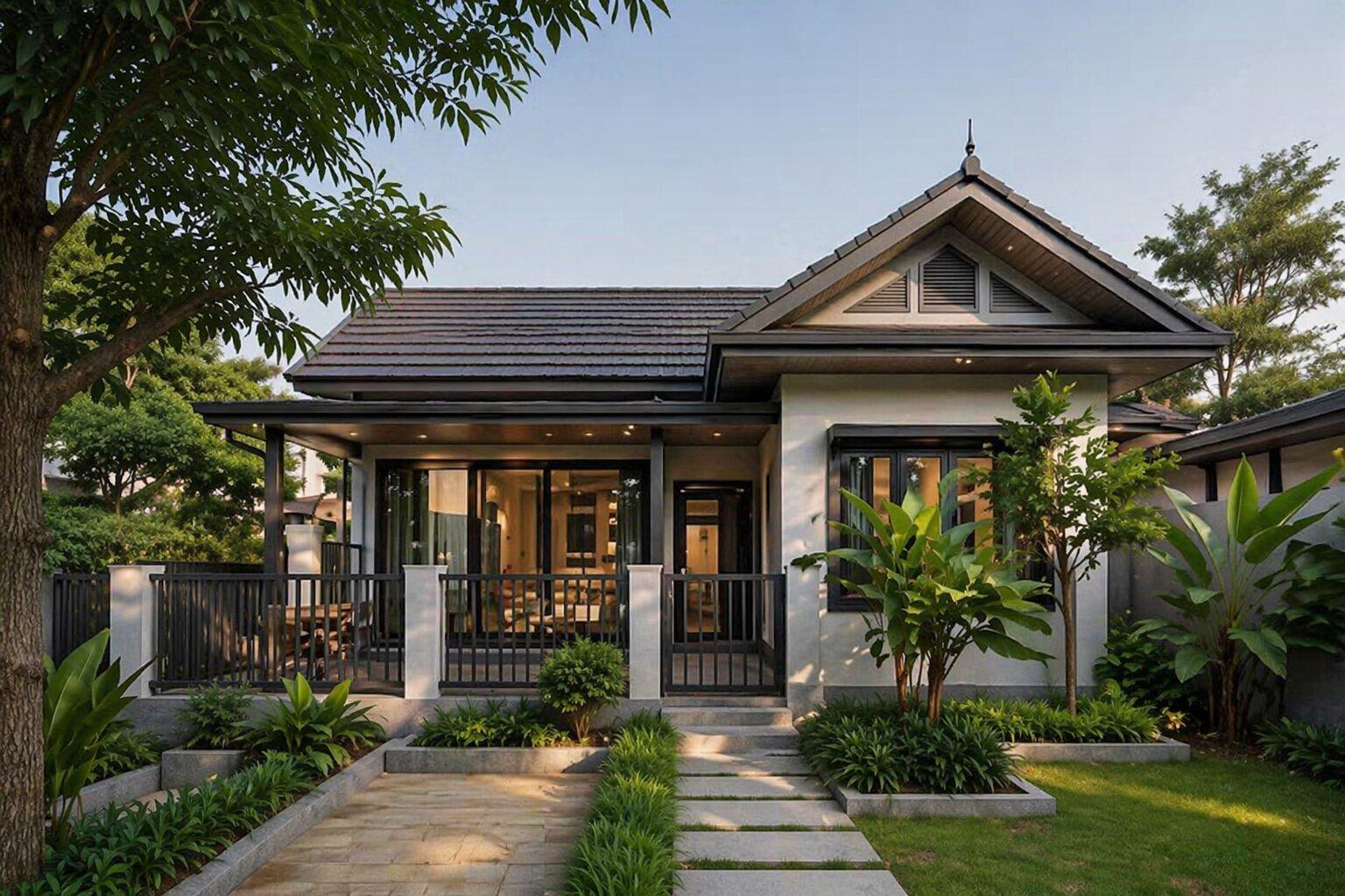 Thiết kế mái Thái giúp công trình cao ráo, bề thế hơn