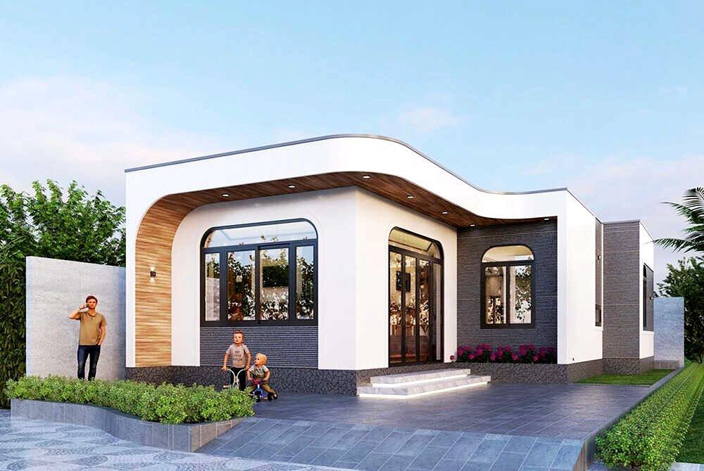 Mẫu nhà villa cấp 4 hiện đại tạo không gian sống thông thoáng (Nguồn: Internet)