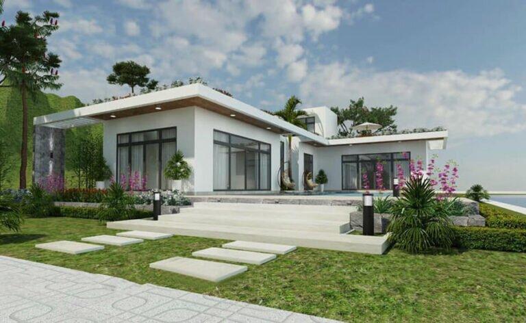 Căn nhà dùng hệ cửa kính cường lực lớn cùng khu vườn rộng thoáng đón trọn ánh sáng tự nhiên (Nguồn: Internet)