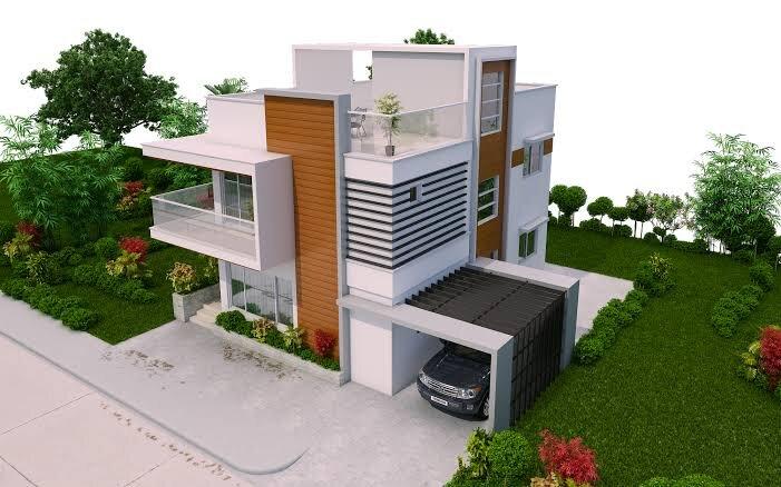 Nhà ống 2 tầng 1 tum với sân thượng rộng thư giãn (Nguồn: Internet)