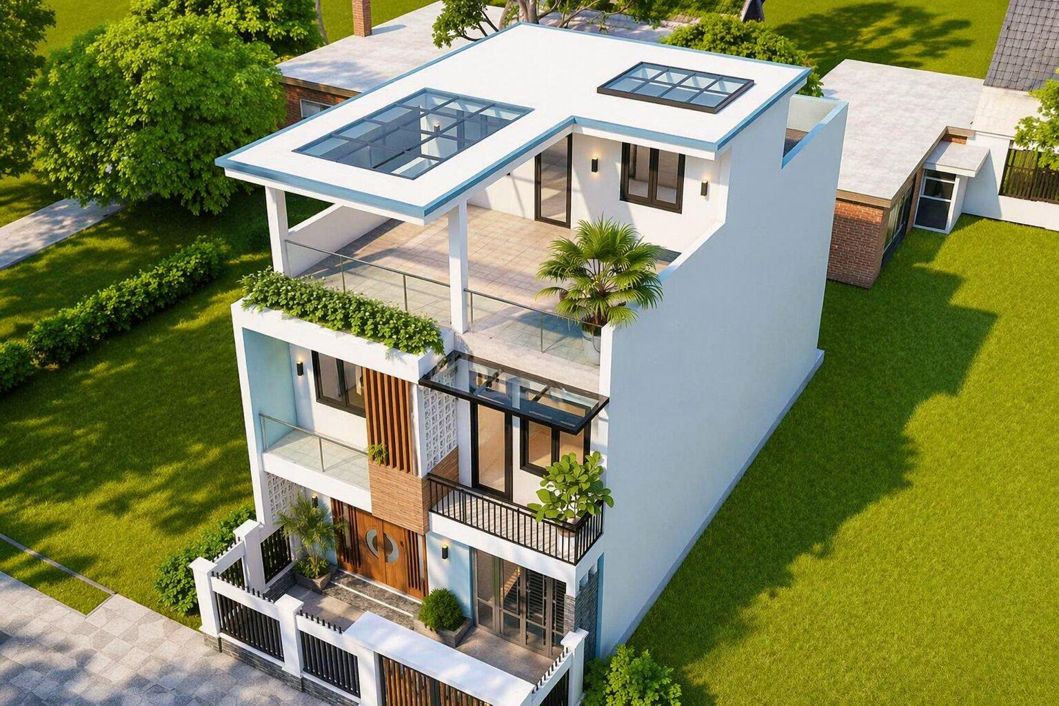 Giải pháp lấy sáng từ giếng trời cho nhà ống có chiều sâu