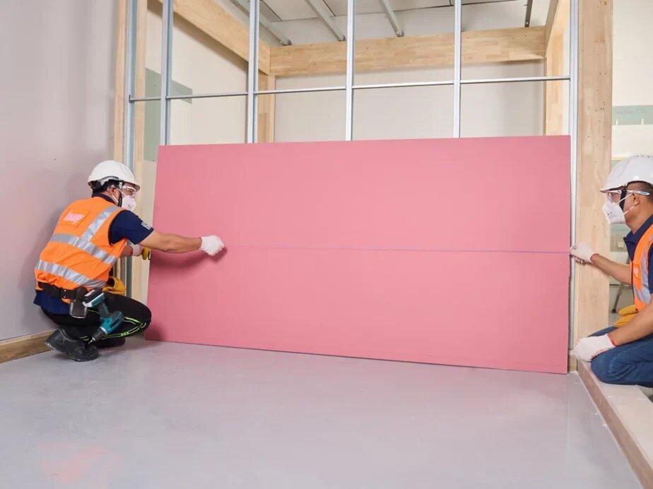 Hệ vách chống cháy EI60 với khung V-wall kết hợp tấm thạch cao Vĩnh Tường (Nguồn: Internet)