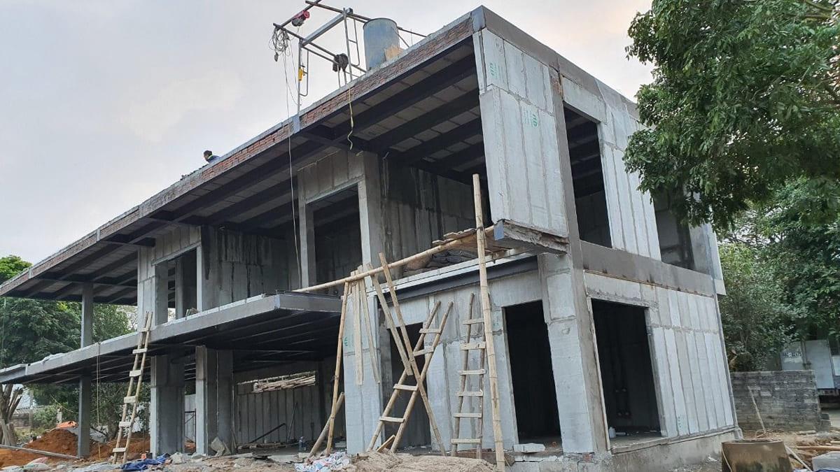 Tấm bê tông siêu nhẹ EPS đúc sẵn ứng dụng làm nhà lắp ghép