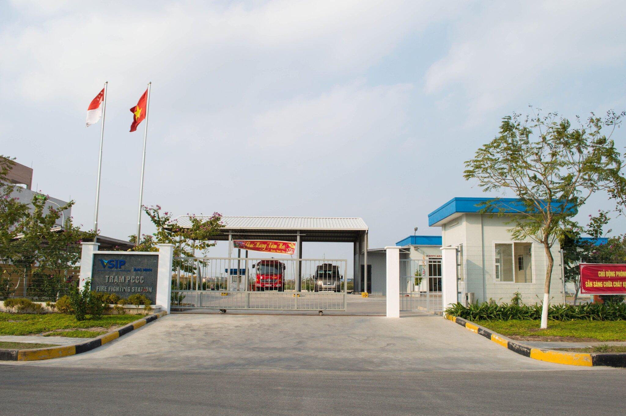 Hệ thống phòng cháy chữa cháy được bố trí ngay trong khuôn viên VSIP Bắc Ninh (Nguồn: Internet)