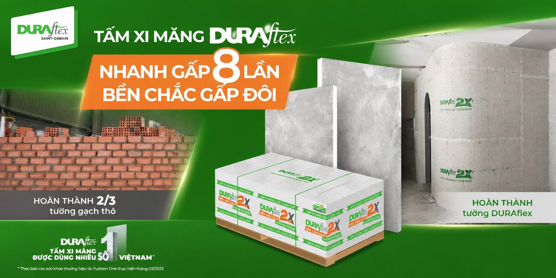 Vách nhẹ DURAflex thi công nhanh gấp 8 lần gạch xây, phù hợp áp lực tiến độ của thị trường nhà ở tại Dĩ An.