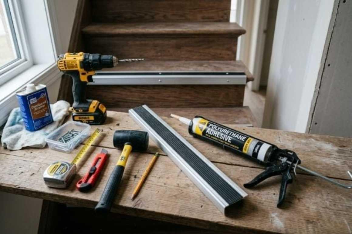Các dụng cụ cần thiết để làm cầu thang bằng tấm cemboard (Nguồn: Internet)