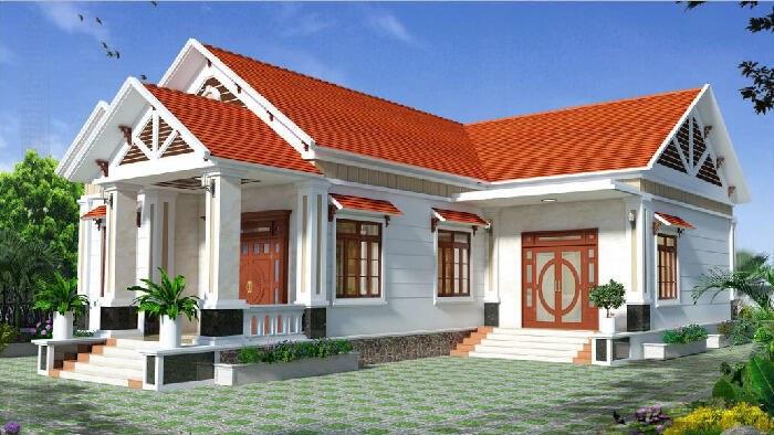 Mẫu nhà cấp 4 chữ L đơn giản 120m2 ở nông thôn (Nguồn: Internet)