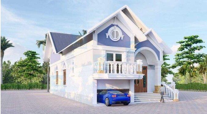 Tầng hầm nổi được tận dụng làm gara ô tô tiện lợi, giúp tối ưu diện tích sử dụng (Nguồn: Internet)