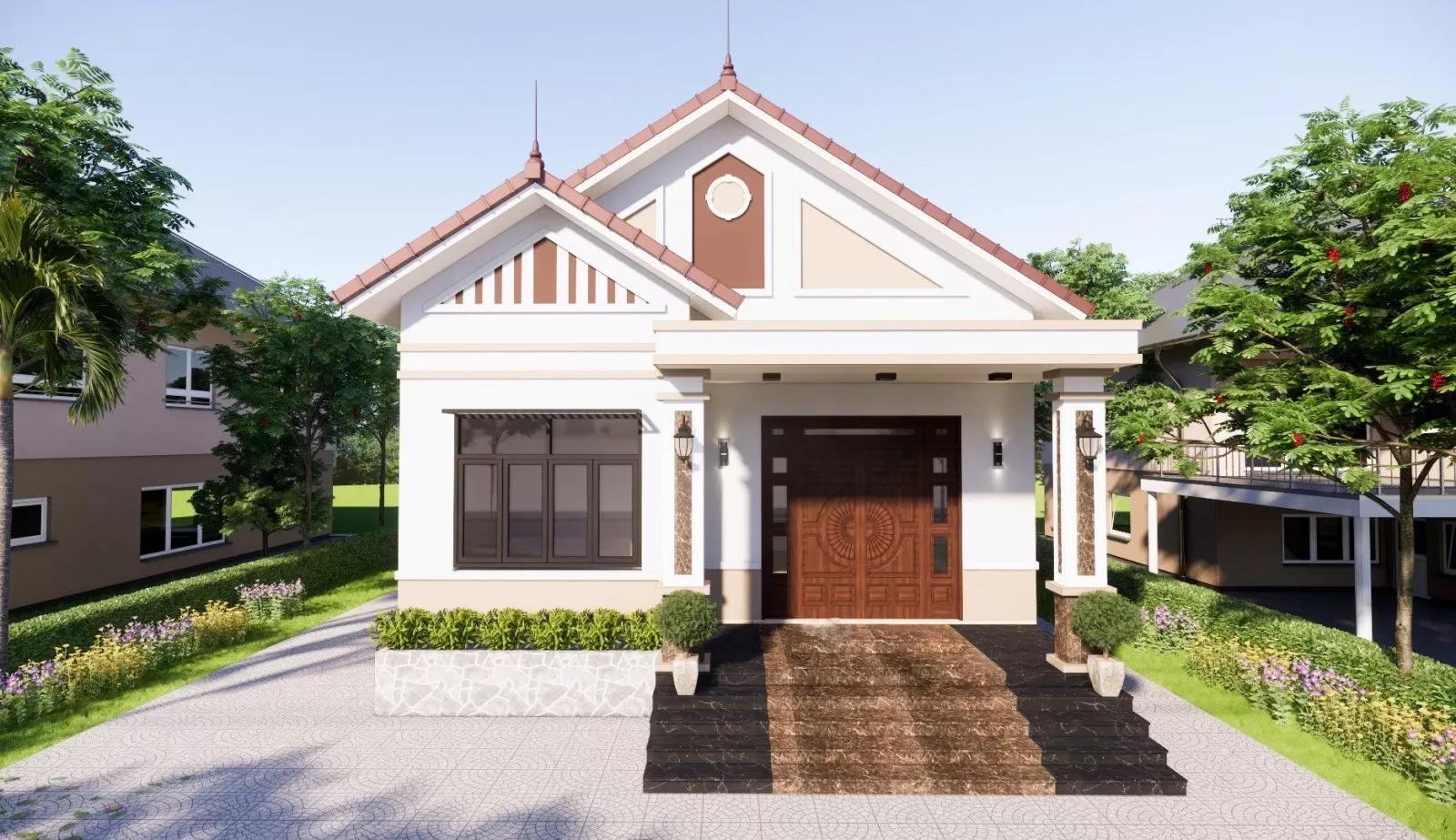Nhà cấp 4 2 phòng ngủ 70m2 5x14m hiện đại