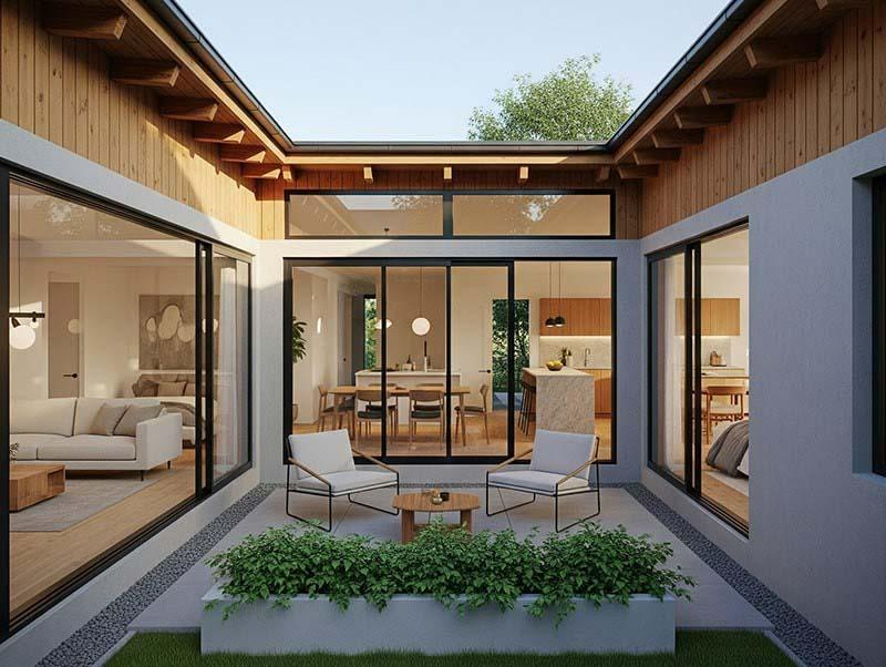 Nhà cấp 4 2 phòng ngủ 20m2 phòng bếp ở giữa 2 phòng ngủ 2 bên