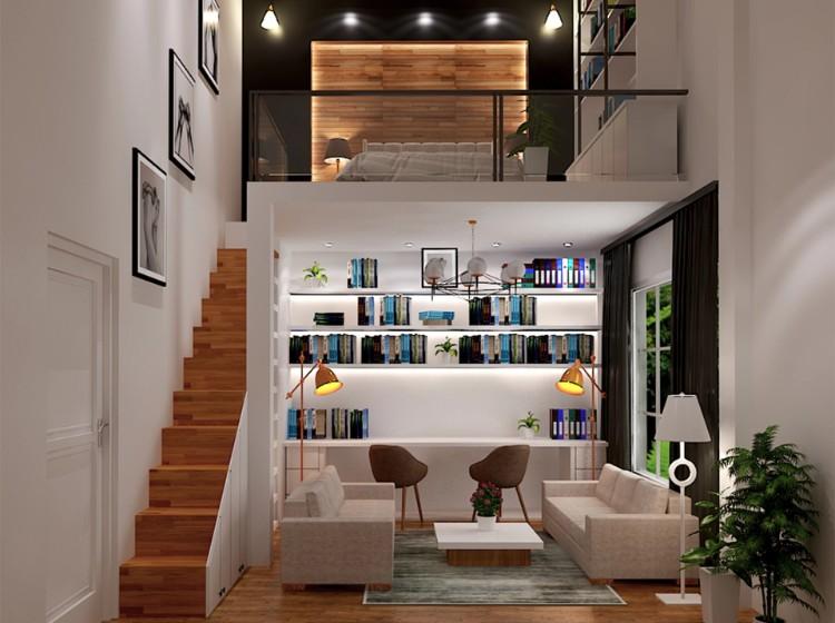 Bản vẽ nhà cấp 4 70m2 có 1 phòng ngủ trên gác lửng (Nguồn: Internet)