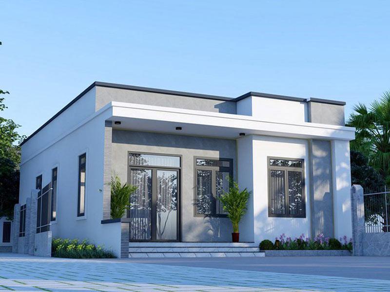 Mẫu nhà cấp 4 nông thôn 3 phòng ngủ mái ngang giá rẻ