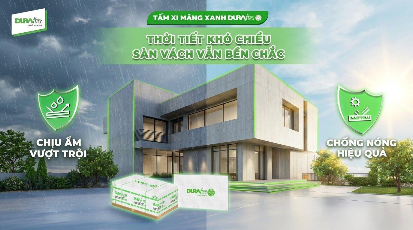 Vật liệu xi măng sợi bền vững trong điều kiện biên độ nhiệt lớn của khí hậu cao nguyên Tây Nguyên.