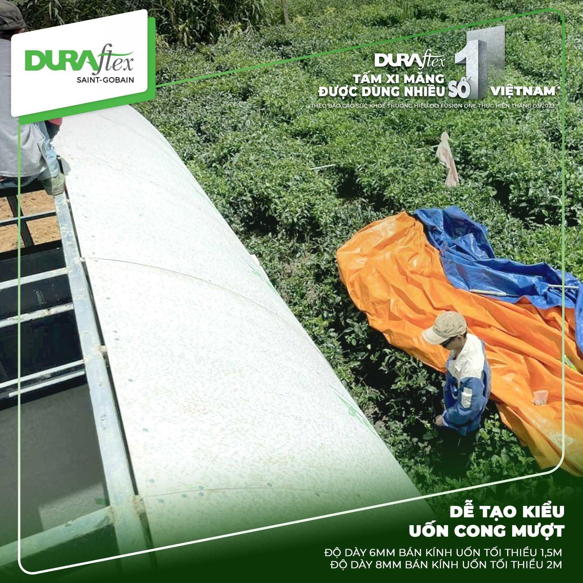 Mức bán kính uốn từ 1.5m - 2m hoàn toàn phù hợp để thi công các hạng mục mái che và vách ngăn cong vừa phải (Nguồn: Internet)