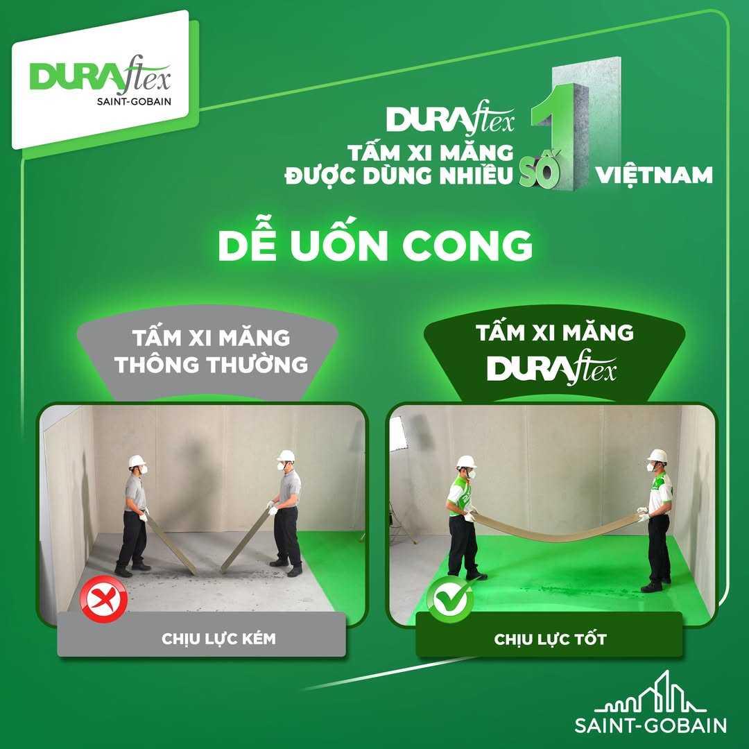 DURAflex tấm xi măng được dùng nhiều số 1 Việt Nam