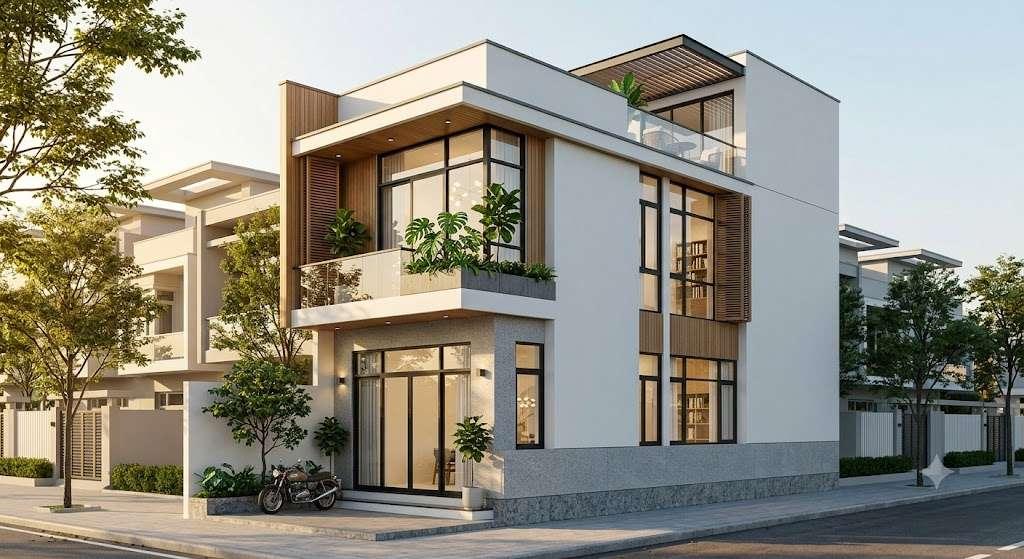 Phối cảnh 3D nhà 6x12m phong cách tân cổ điển sang trọng