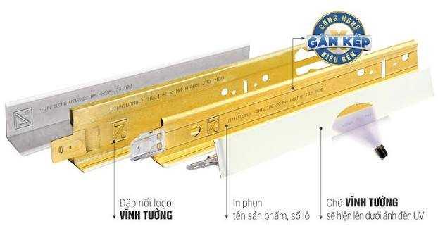 Khung xương Vĩnh Tường trần thả (trần nổi)