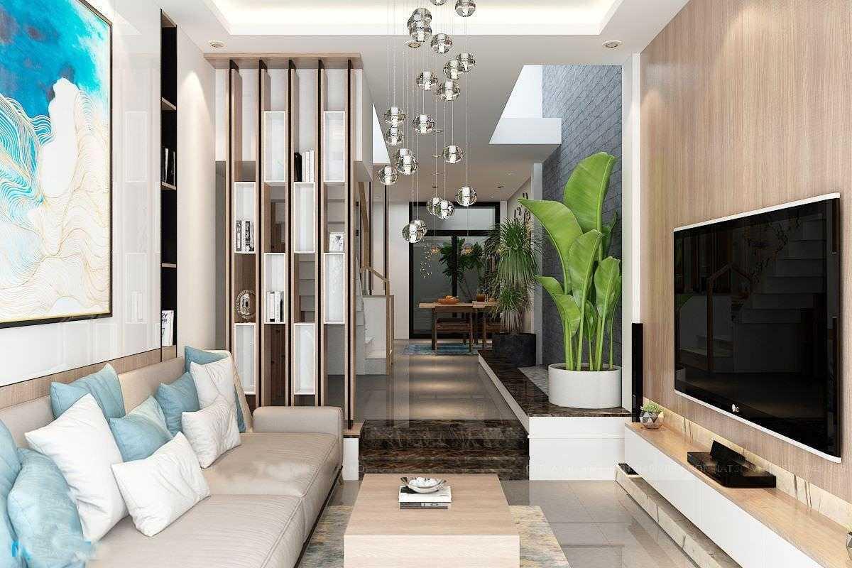 Phòng khách rộng nhà ống 5x20m