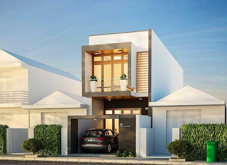 Phối cảnh nhà ống 2 tầng 5x20m có gara