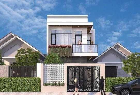 Mặt tiền nhà 2 tầng 6x14m có ban công