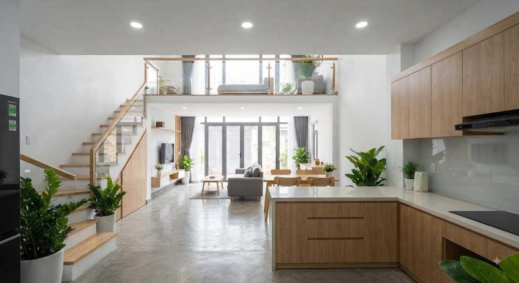 Cách bố trí 2 phòng ngủ trên gác lửng giúp gia chủ tận dụng triệt để diện tích lọt lòng