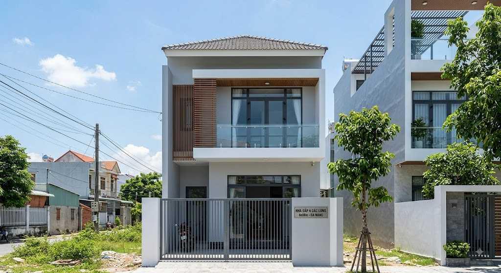 Thiết kế cổng rào hiện đại kết hợp khoảng sân rộng tôn lên vẻ đẹp mặt tiền công trình