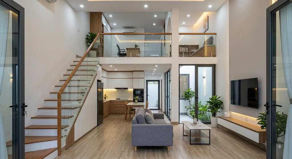 Gia chủ tận dụng sân sau làm khu vực giặt giũ và phơi đồ ngập tràn ánh nắng