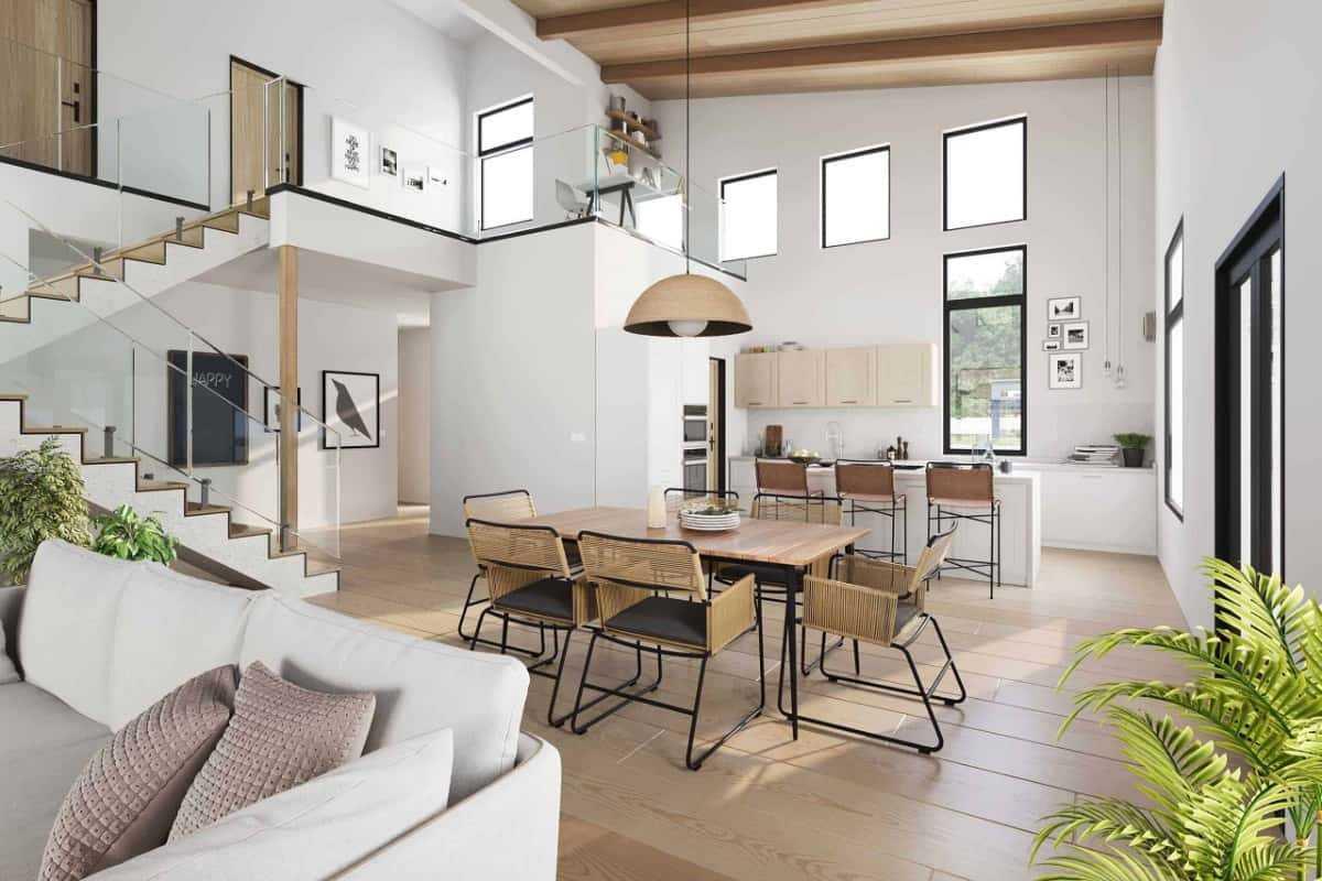 Hệ cửa kính cường lực giúp ngôi nhà 5x18m đón nhận nguồn ánh sáng tự nhiên tối đa (Nguồn: Internet)